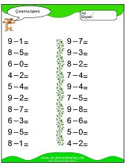 Çıkarma işlemi yaprak test